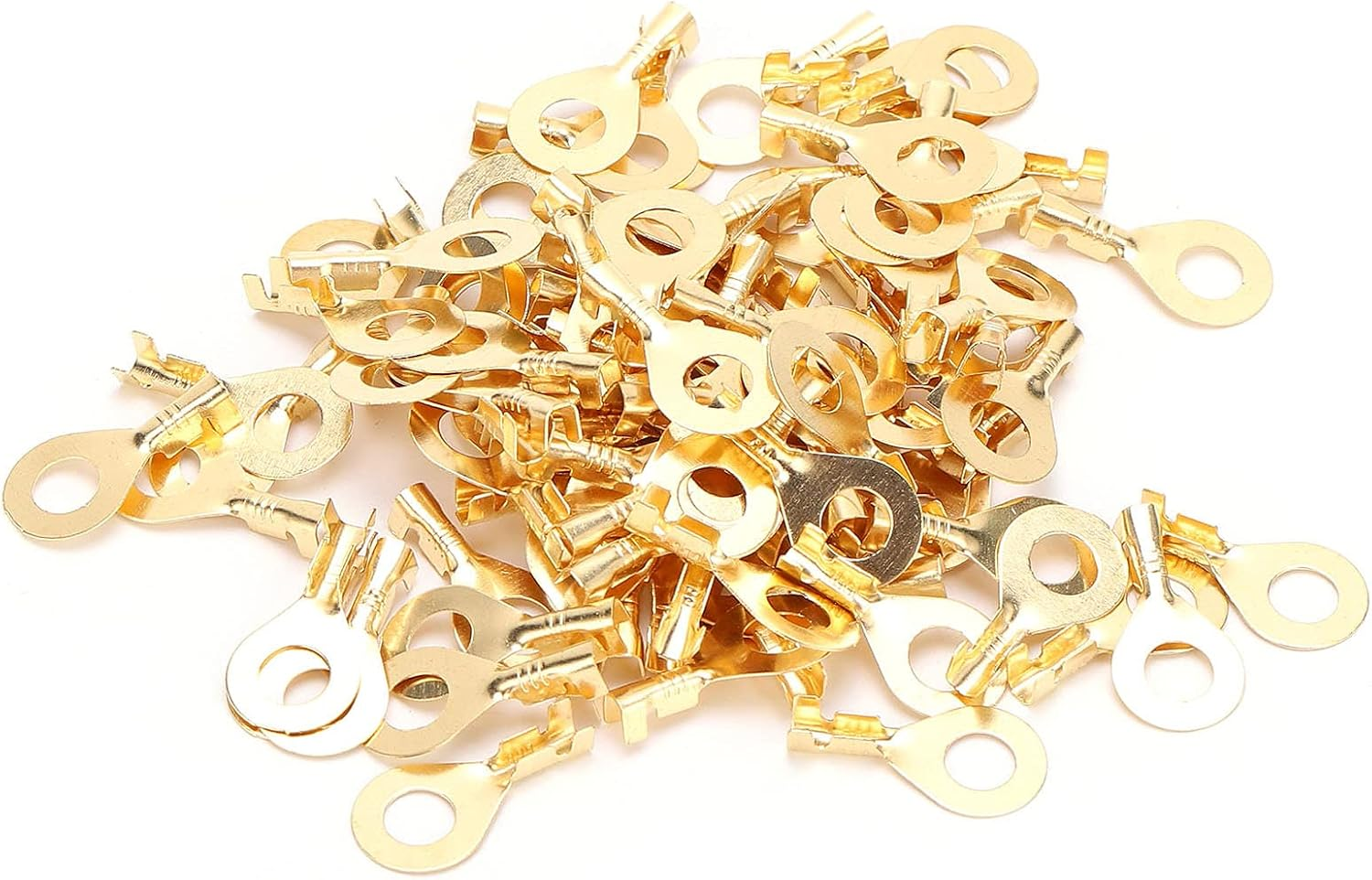 Brass Ring Cold Pressed Terminal, M6 Lug Ring Terminal Sealing Effect Cold Pressing Ring Terminal for Cable Connecting image number 5