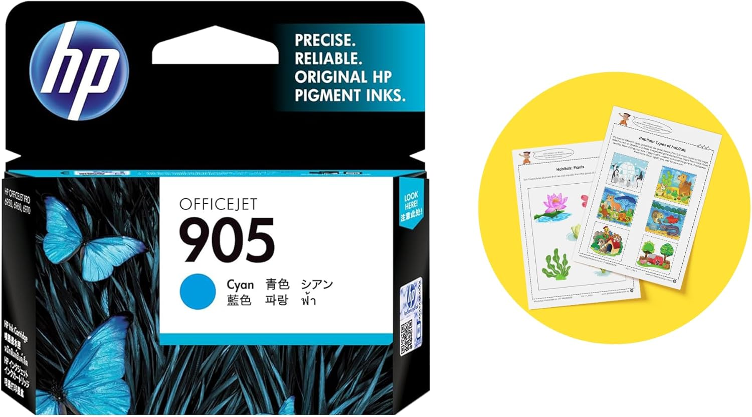 HP 905 Original Ink Cartridge, Cyan(T6L89Aa) image number 4