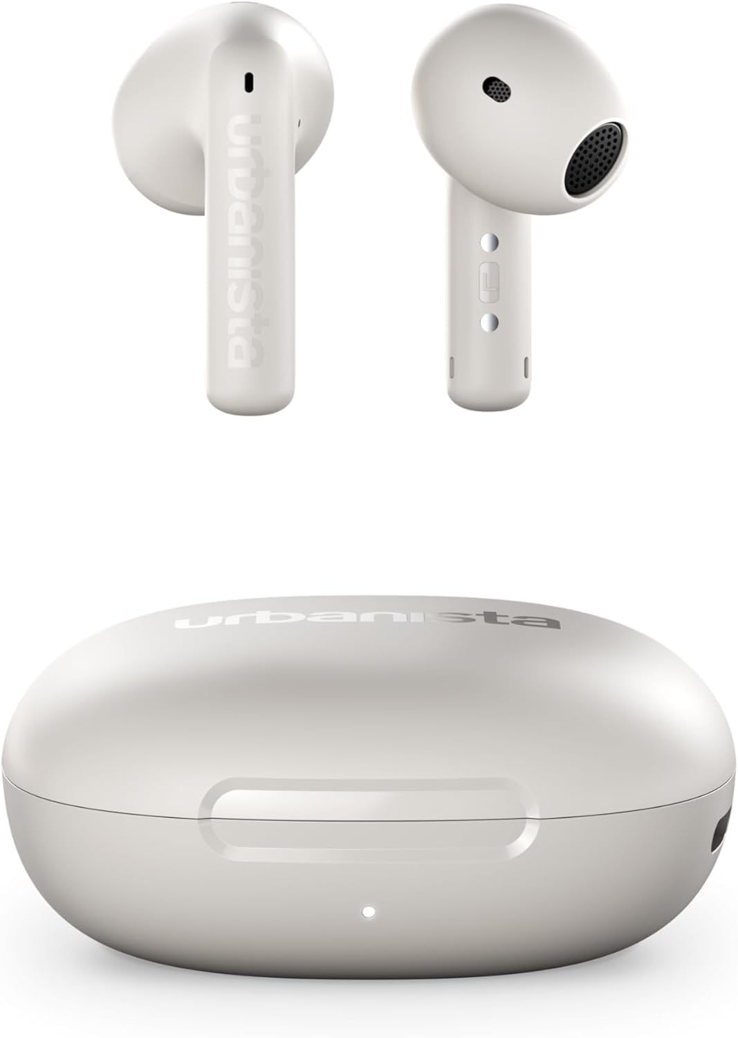 Urbanista Santa Monica Open Fit True Wireless with ANC, 24H Pay, Adaptive EQ, Crystal-Clear Calls, Touch Controls, Advanced Wind-Noise Reduction, Cloud White