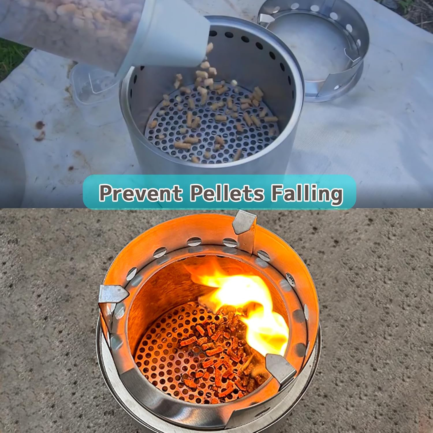 Solo Stove Accessories Pellet Adapter Fits on a Wood Grate, Prevents Pellets from Falling for Lite, Titan, Campfire and Mesa. Replace a Broken Bottom Wire. Stainless Steel SUS 304. Thickness 2Mm image number 5
