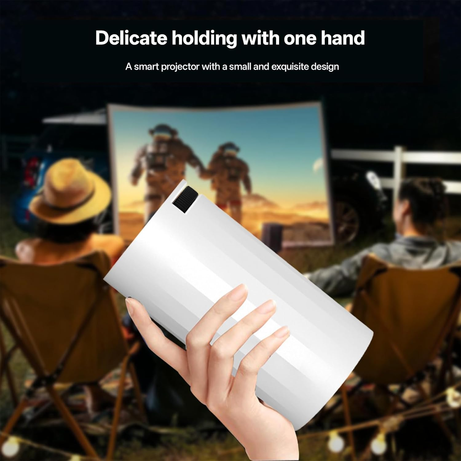 Mini Projector with 1080P Support, [Built-In Apps & Screen Mirroring] Portable Projector with Wifi 6 BT 5.4, Auto Vertical Keystone, 180&deg; Rotation Smart Projectors Suitable for Outdoor/Tv Stick/Phone image number 6
