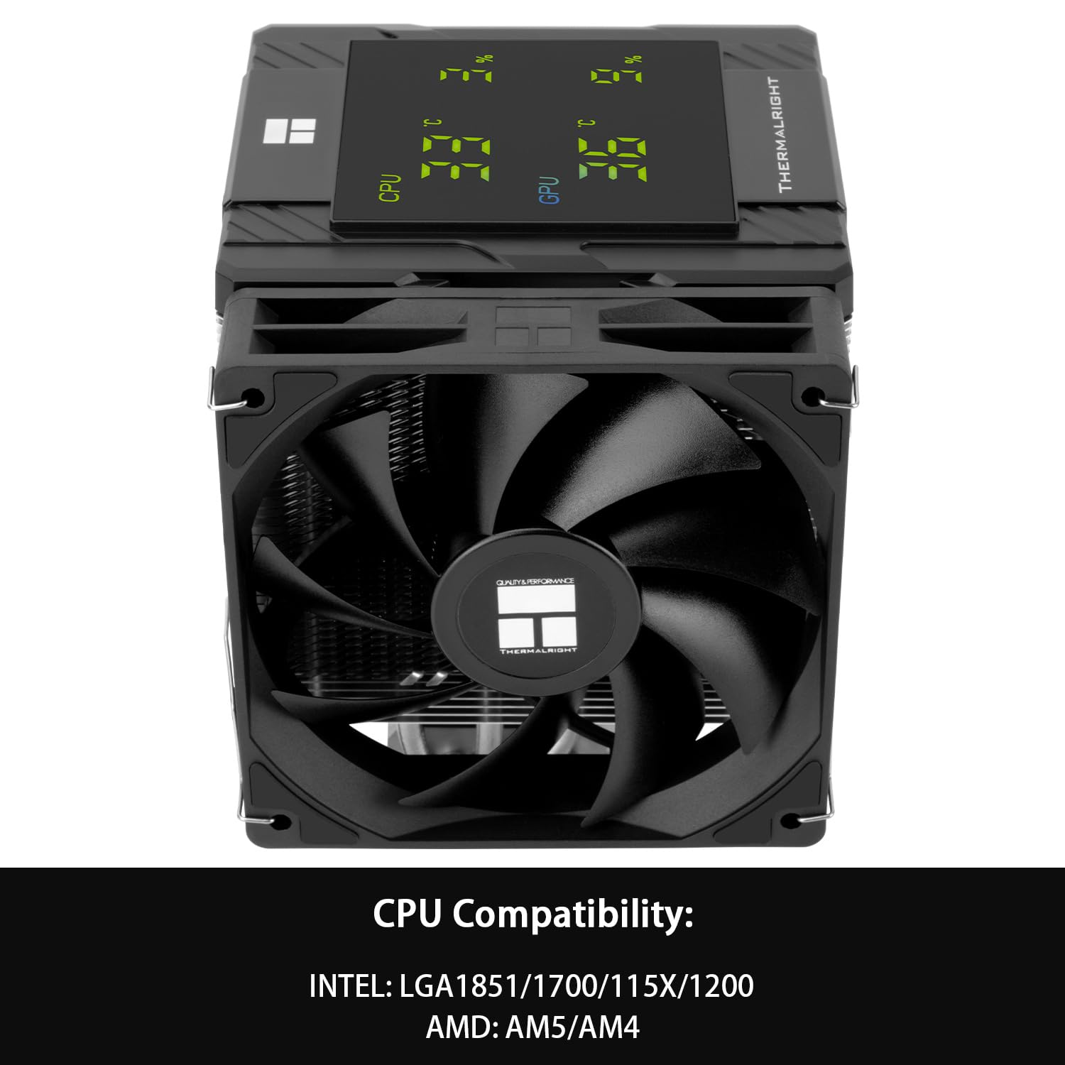 Thermalright Peerless Assassin 120 Digital Black CPU Cooler, Double Towers and Double Fans Cooling, CPU Air Cooler, Digital Screen Top Cover, for Am4/Am5,Intel LGA1851/1700/115X/1200 image number 2
