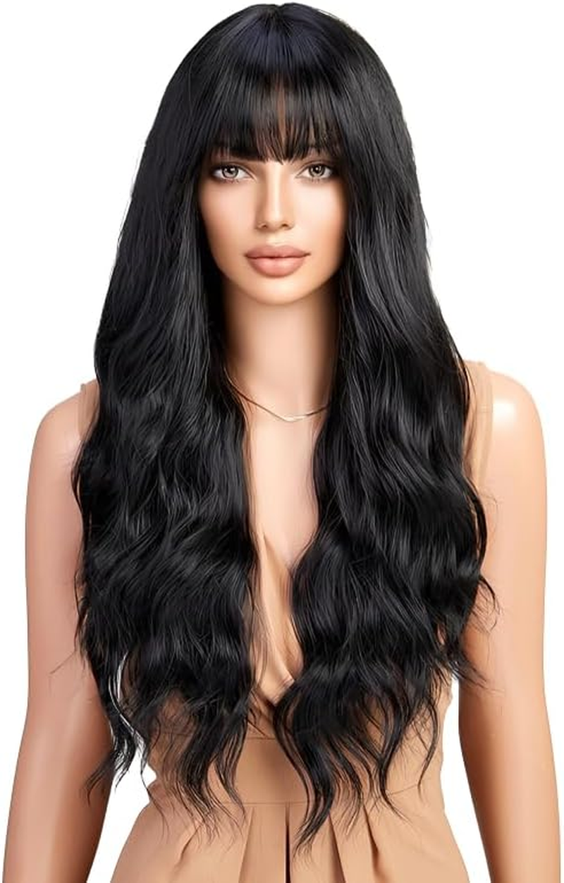 CGVG Women'S Blonde Wig Long Wavy Blonde Wig Women with Fringe Daily Use Party Carnival