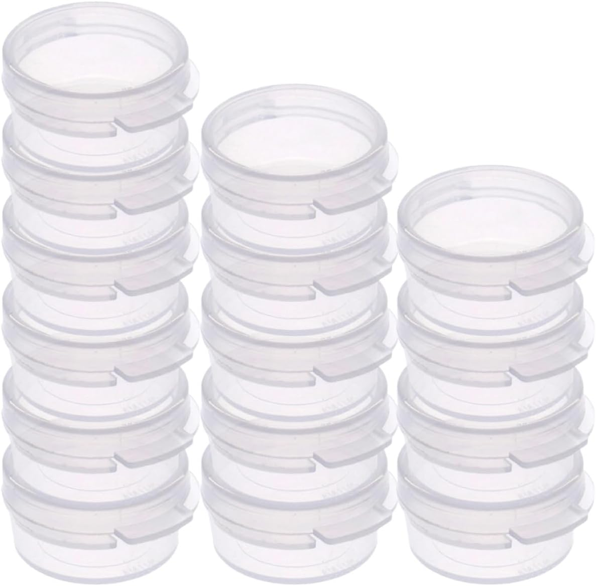 CHILDWEET 25Pcs round Plastic Soil Sampling Jars with Hinged Lids, Small Sealed Containers for Soil Samples and Moisture Testing, Portable Organizer Boxes for Field Use image number 4