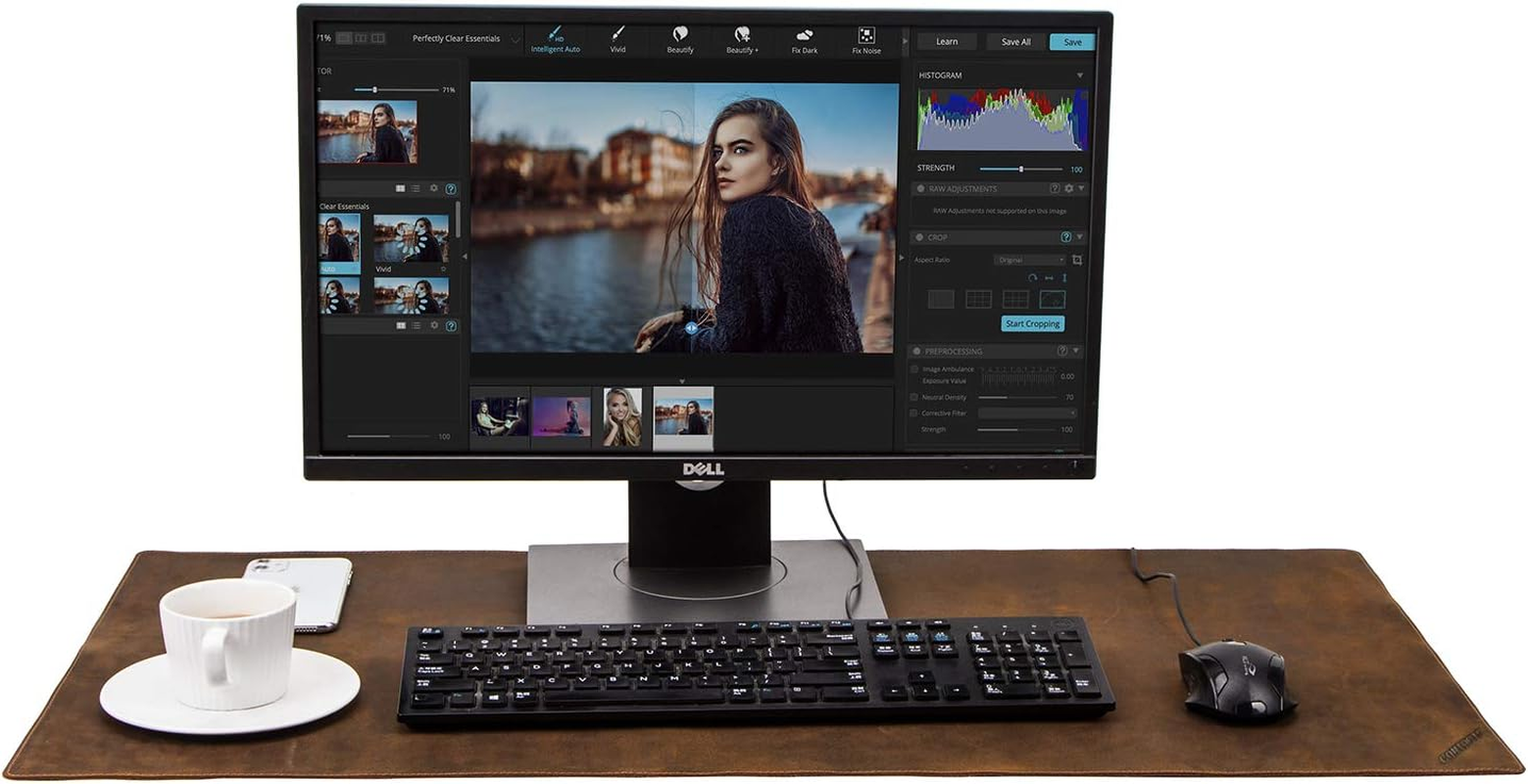 CONTACT'S FAMILY 90X45Cm Crazy Horse Leather Genuine Leather Extended Mouse Pad image number 3