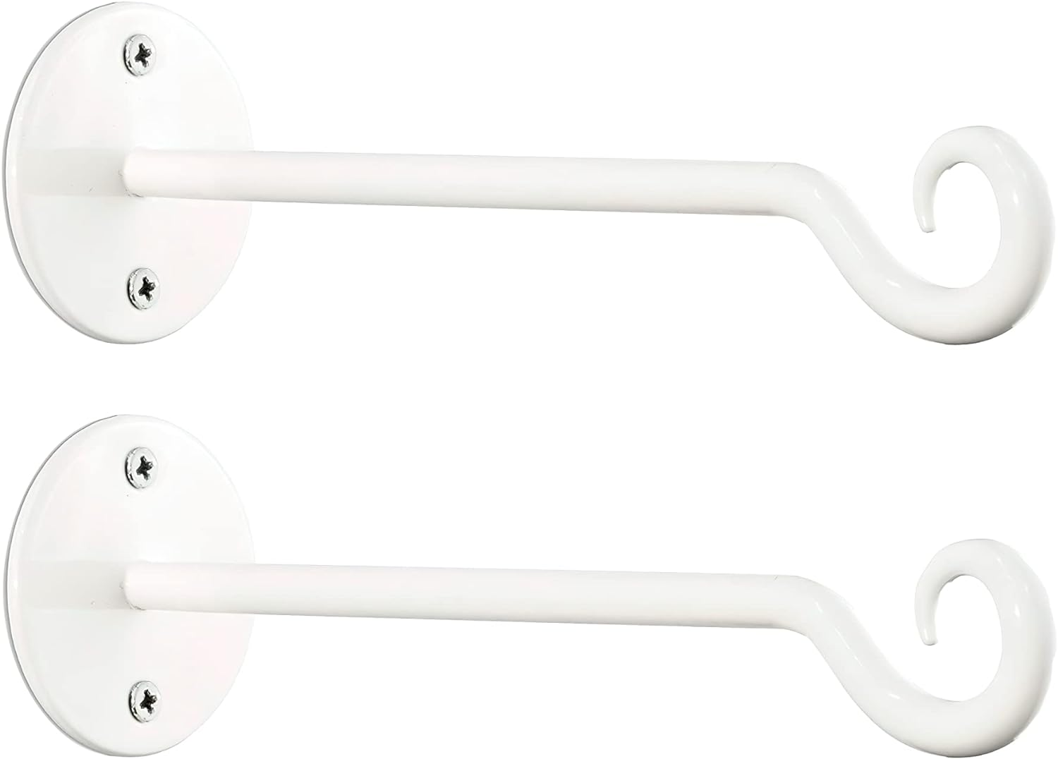 Monarch Abode 20144 Wall Mount Plant Hook Premium Metal Decorative Hanging Bracket for Plants Bird Feeders Planters Home Decor, Heavy Duty, 7.5 Inch, Set of 2, Matte Black