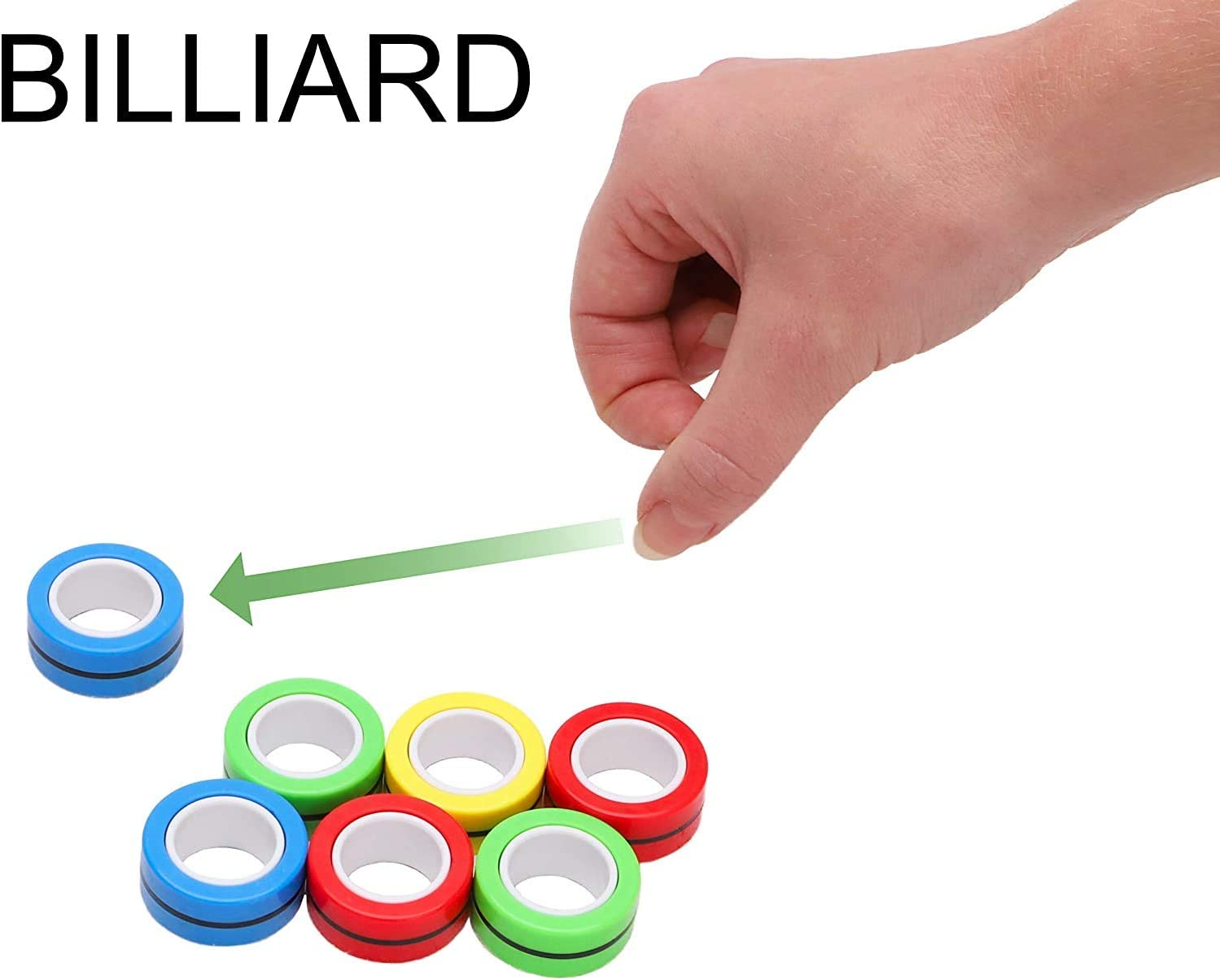 Magnetic Fidget Rings, Magnetic Rings Fidget Toy, Set of 3, Fidget Finger Toy, ADHD Fidget Toys for Anxiety Teens image number 1