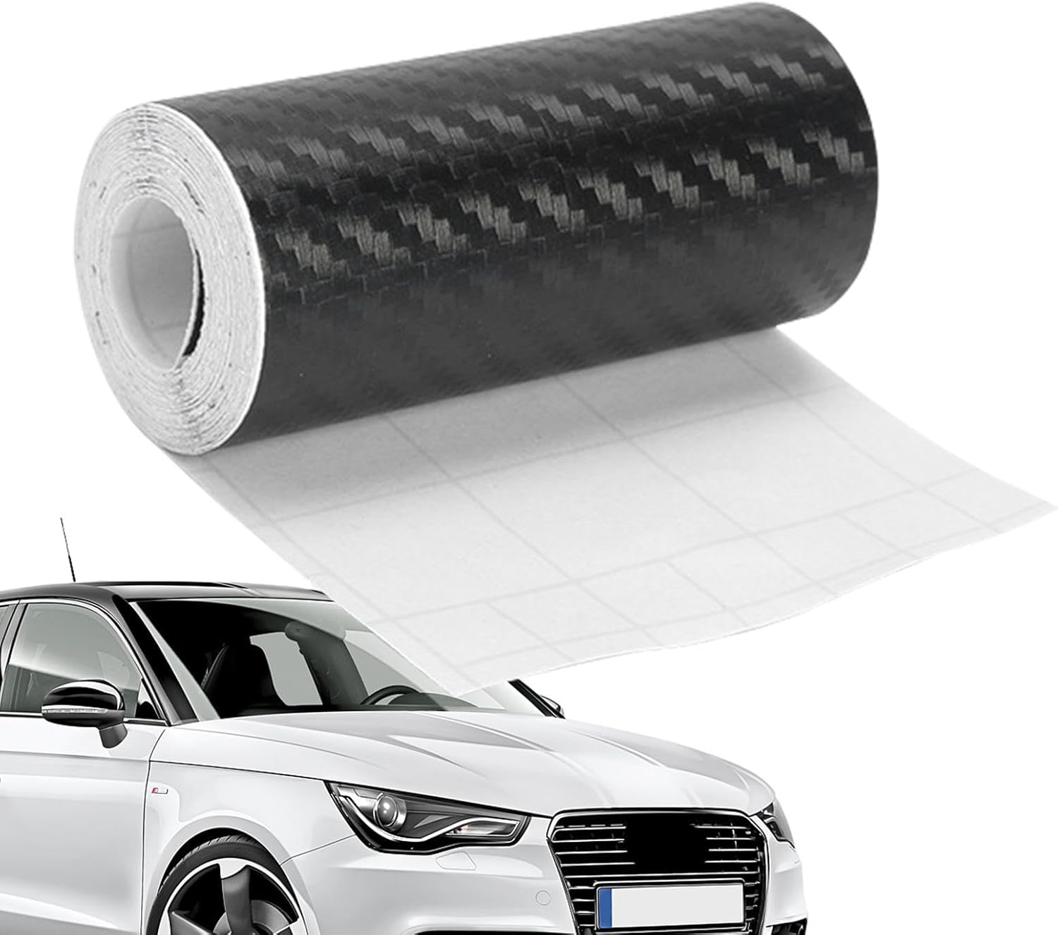 Carbon Fiber Detailing Tape, Detailing Carbon Fiber Wrap Film - -Adhesive Twill Weave Sheet Sticker, Protection Tape for Trunk Bumper Dashboard Swan-Au image number 2