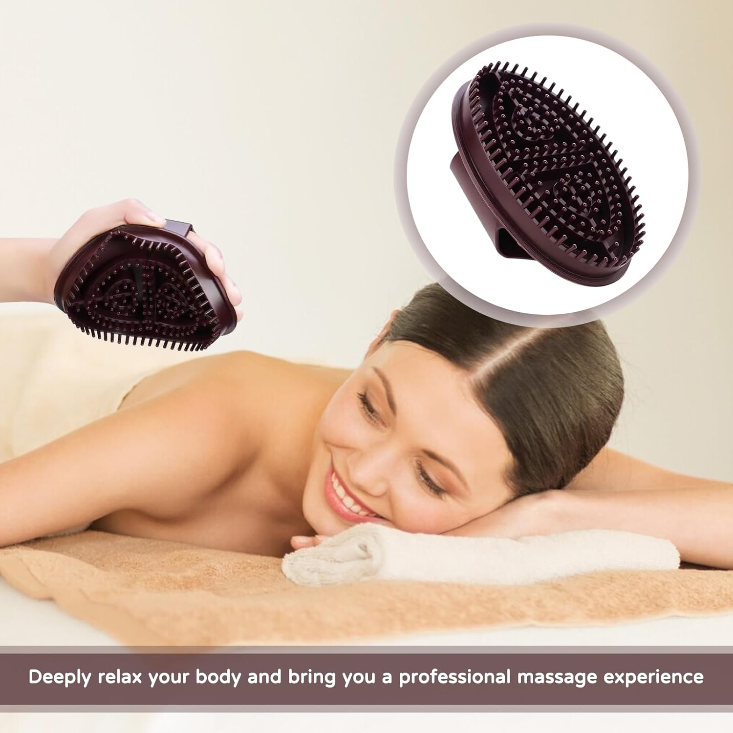 2 PCS Meridian Brush Massage Brush,Meridian Brush Body,Brush for Belly Body Brush, for Scalp Full Body Relaxation Massage Gentle Exfoliation, Moisturizing image number 5