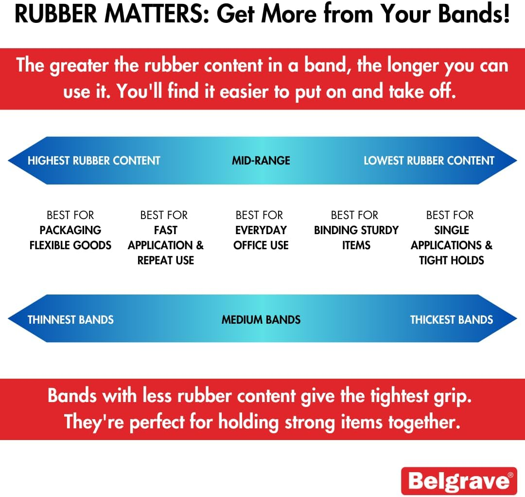 Belgrave, Rubber Bands, Size 12, 44 X 1.5Mm, 500Gm, in a Bag image number 2