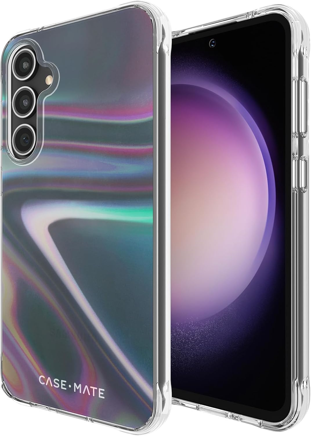 Case-Mate Soap Bubble Samsung Galaxy S23 FE 5G Case [6.4"] [12Ft Drop Protection] [Wireless Charging] Phone Case for Samsung Galaxy S23 FE 5G - Iridescent Swirl Effect, Anti-Scratch, Slim - Iridescent