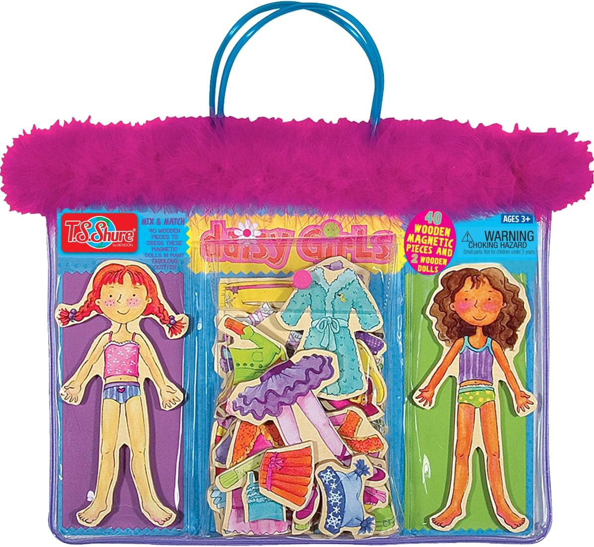TS Shure by Bendon Daisy Girls 40-Piece Wooden Magnetic Dress up Doll 50463 image number 5