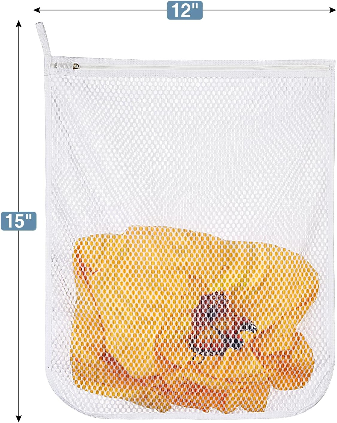 3 Pcs Durable Honeycomb Mesh Laundry Bags for Delicates 12" X 15" (3 Medium) image number 2