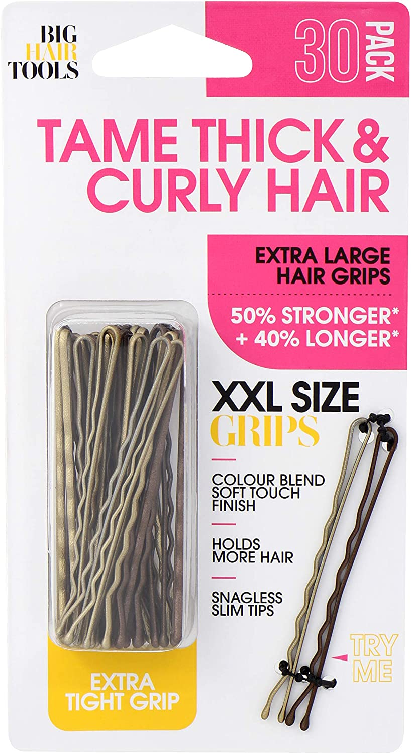 Big Hair Hair Grips, Xx-Large - Brown + Blonde image number 1