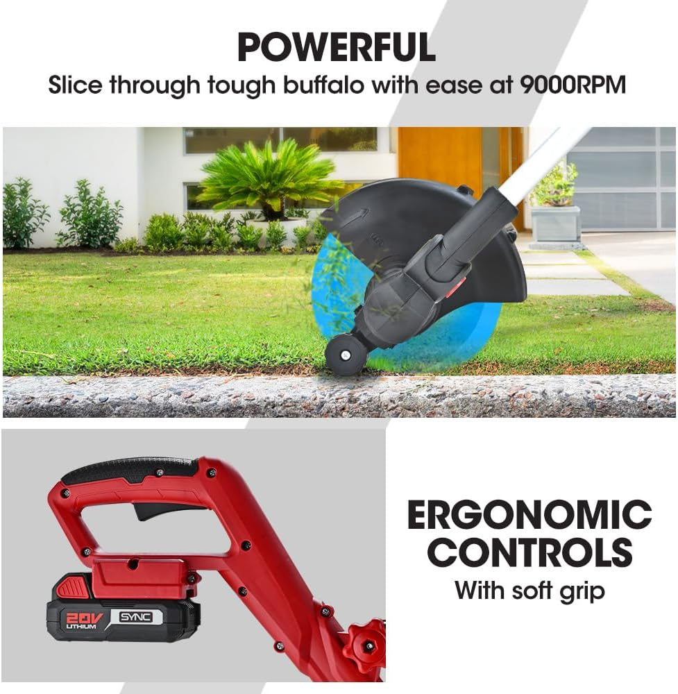 Baumr-Ag LN3 20V SYNC Cordless 2In1 Line Trimmer & Lawn Edger, with Battery and Charger Kit, Adjustable Head, Guide Wheel image number 3