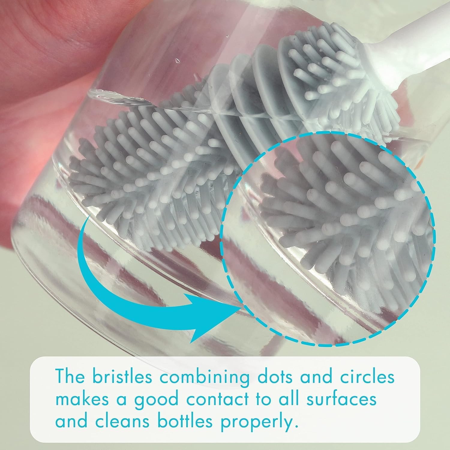 Straw Cleaner Brush for Owala Freesip 24Oz/32Oz/40Oz, Silicone Long Handle Bottle Brush for Owala Water Bottle,Plus 3 in 1 Cup Lid Cleaning Brush image number 4