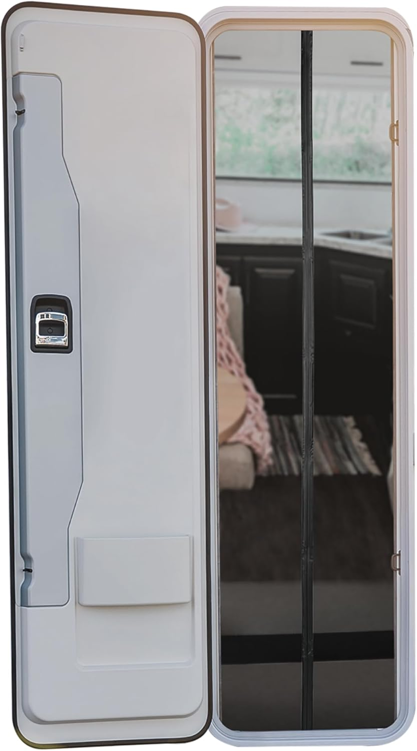 Easymaxx Insect Screen Curtain for Camper Van 60 X 180 Cm Fly Screen Door with XXL Magnetic Tapes Insect Protection Door for Caravans Magnetic Mosquito Net Self-Closing