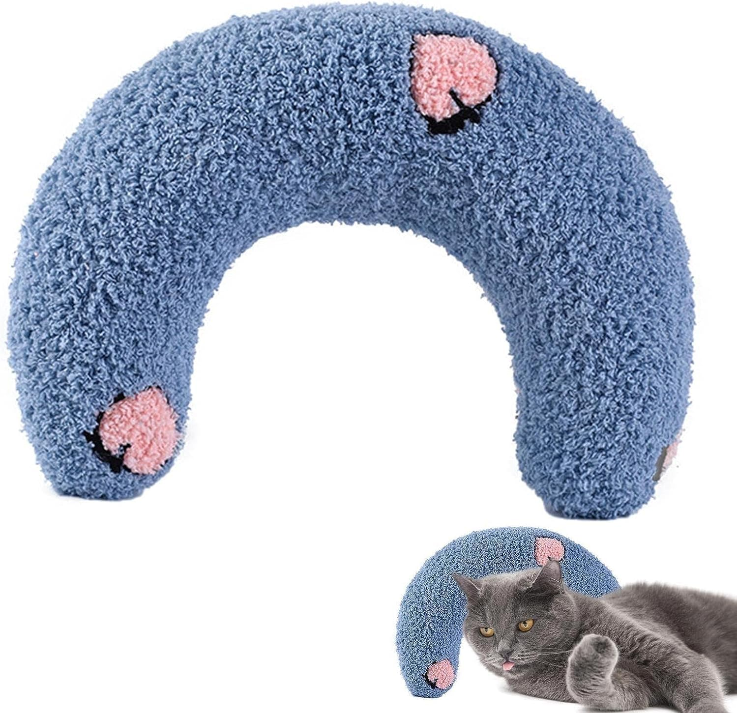 Small Pillow for Cats Head | Fashion Neck Protector Deep Sleep Puppy U-Shaped Pillow - Half Donut Cat Pillow for Cats Bed Mat, and Small Dogs Puppy image number 6