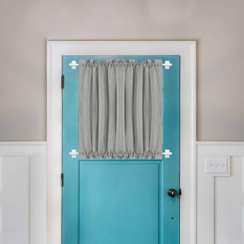 Magnetic Curtain Rod Attach to Steel Surfaces: Doors, Window Casings, File Cabinets, Tool Boxes, Refrigerators, Dishwashers, Washers, Length Adjusts 22-40Cm, White, 2 Sets image number 4