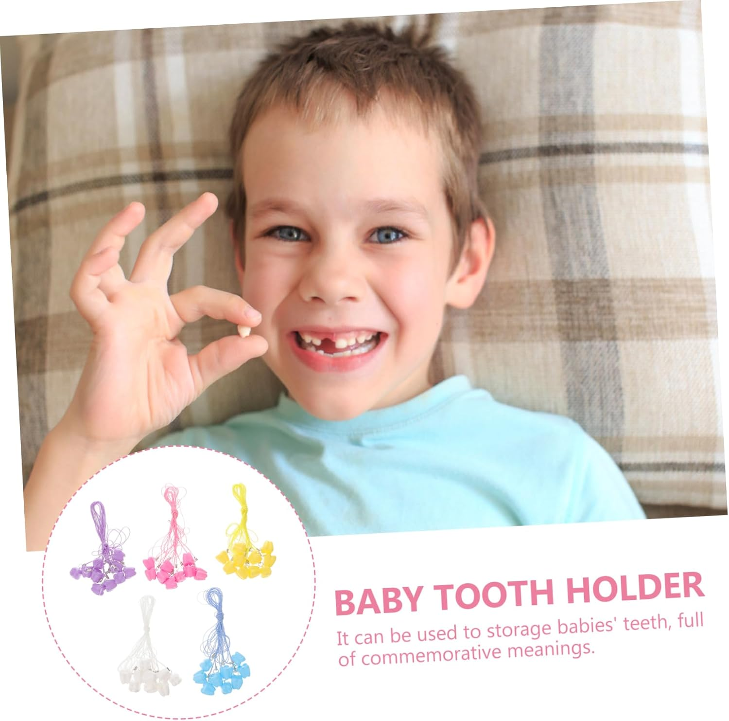 50Pcs Tooth Storage Box for Lovely Teeth Organizer Keepsake for Growing Moments Chic and Safe Design for Storing Milk Teeth and Memories image number 5