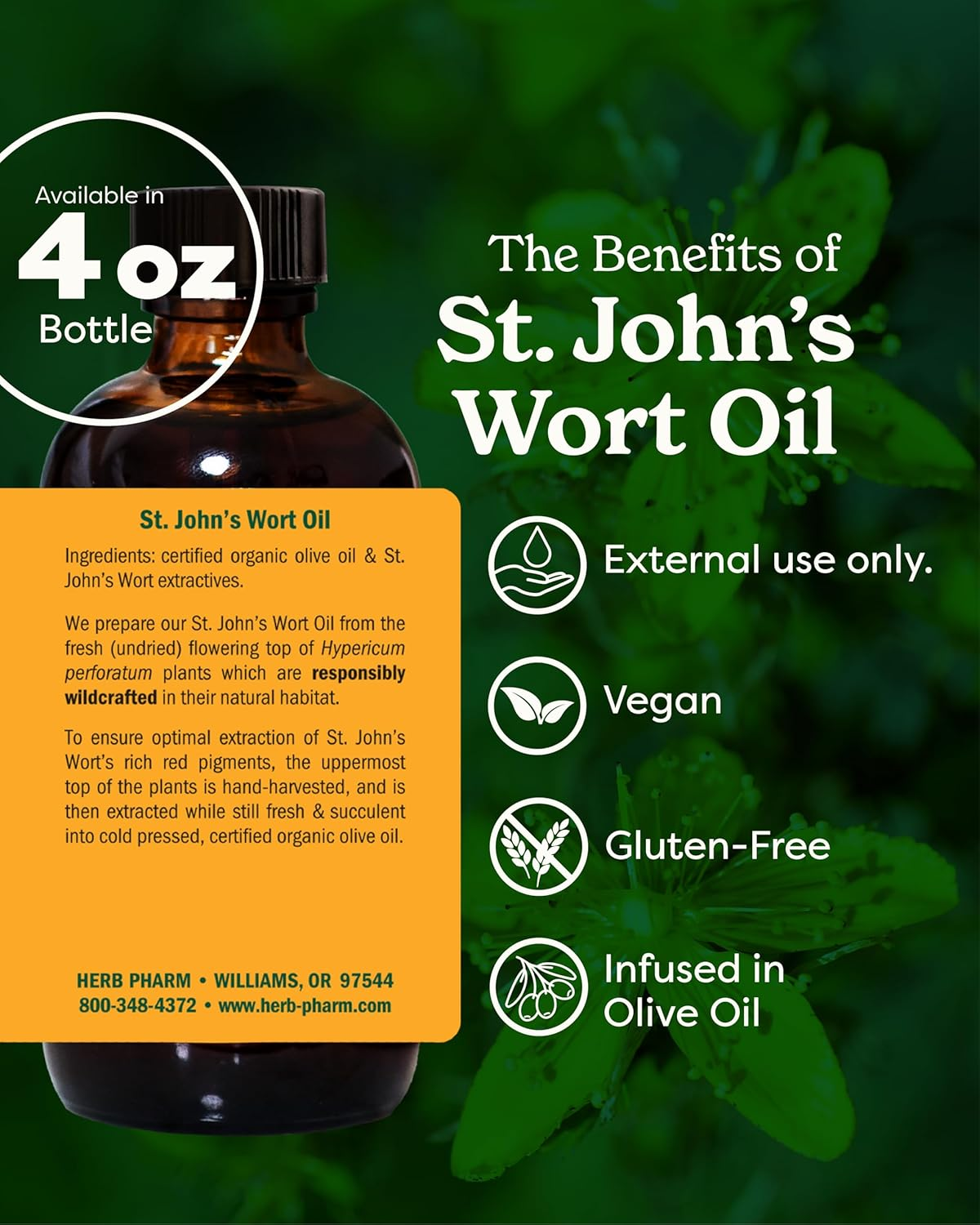 Herb Pharm St. John'S Wort Topical Oil - 4 Ounce image number 1