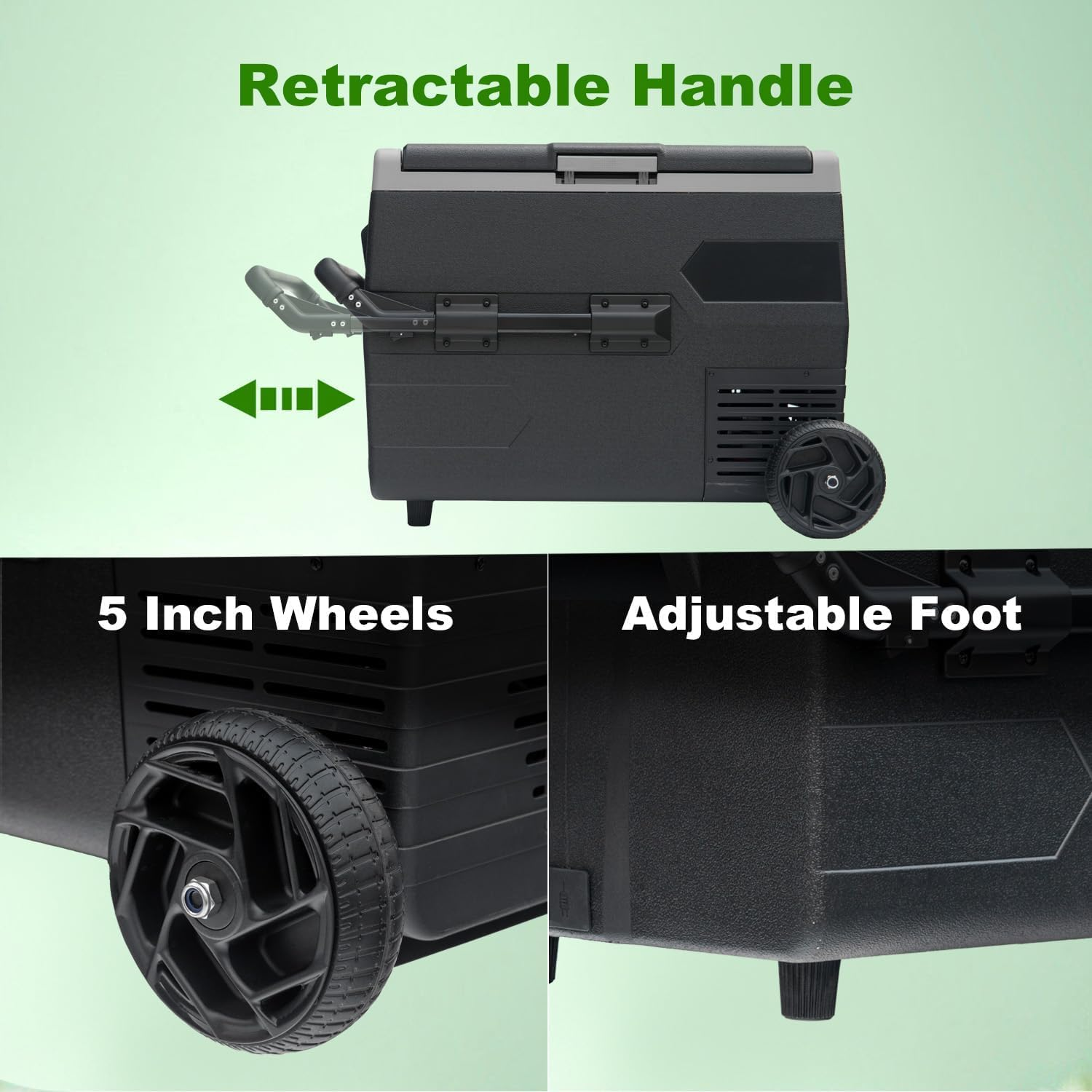 SMETA 12 Volt Car Refrigerator，Portable Freezer 12V/24V RV Fridge, Dual-Zone Dual-Temperature，68 Quart (65L) Electric Solar Mini Cooler DC for 2.3 Cu. Ft Camping Travel RV Outdoor Semi-Truck, -4℉~68℉