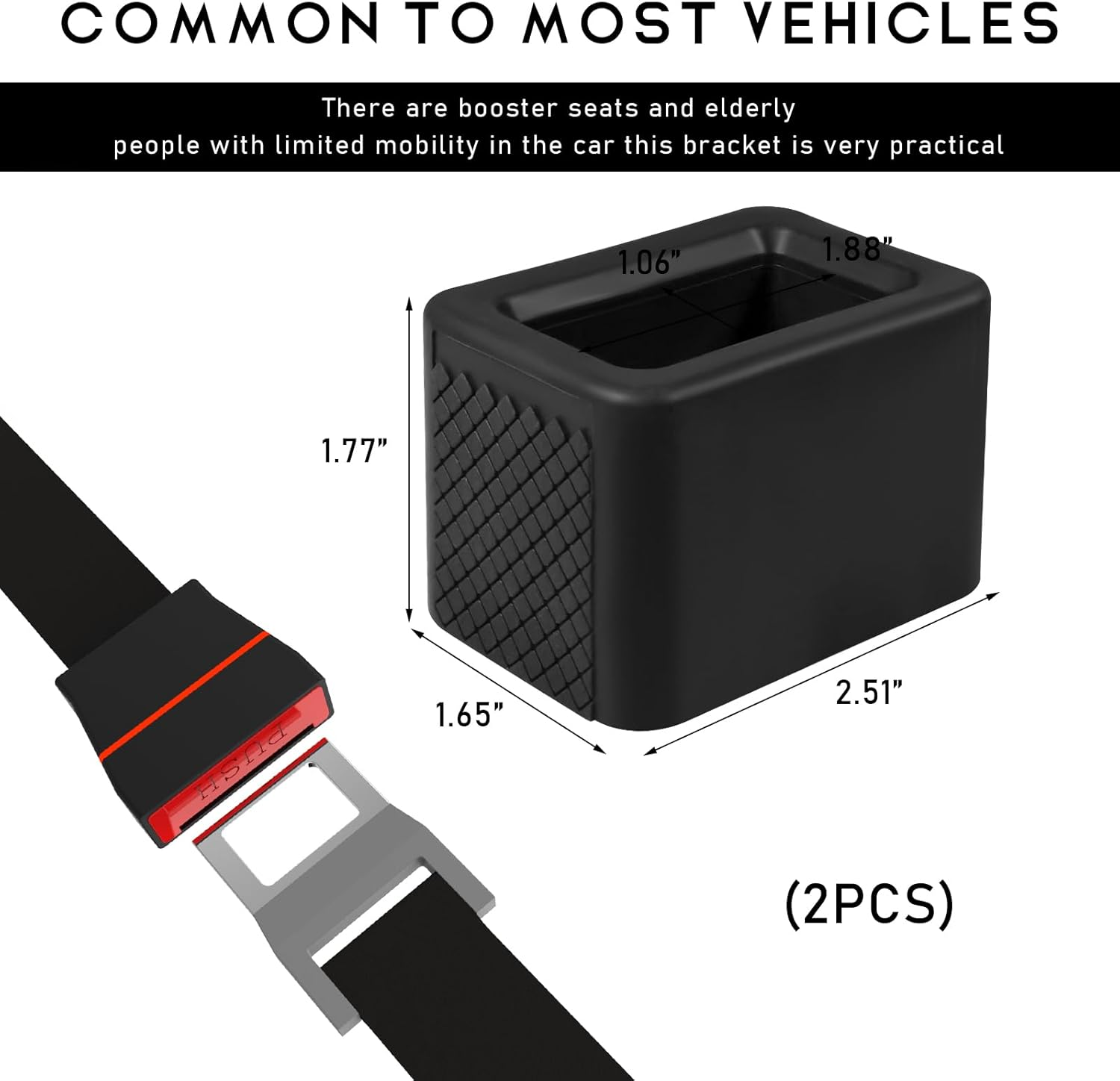 Ohleats 2 PCS Seat Belt Buckle Holder, Silicone Buckle Booster Raises Your Seat Belt for Easy Access, Buckle Cover Makes Receptacle Upright Buckling, Car Accessories for Kids (Black) - Blue image number 4