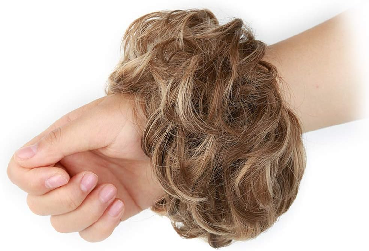 1PCS Messy Hair Bun Hair Scrunchies Extension Curly Wavy Messy Synthetic Chignon for Women Updo Hairpiece(12H24#) image number 5