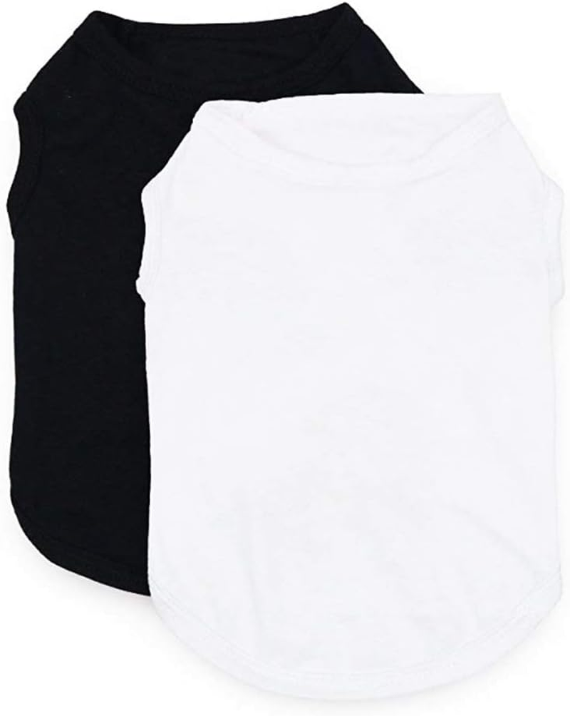 2Pcs Plain Small Dog Shirts for Female Blank Shirts Clothes Soft Stretchy Fit for Extra Small Medium Puppy Girl Clothes