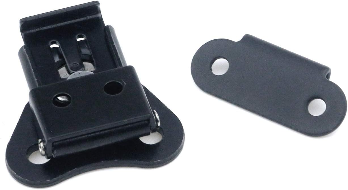 My MIRONEY 4-Pack Black Spring Loaded Butterfly Twist Latch and Keeper Metal Hardware Toggle Clamp Hasp Box Chest Closure with Screws for Flight Case,1.97" X 1.5" image number 4