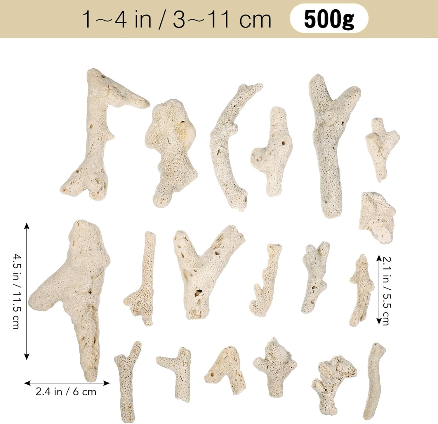 TEHAUX Fish Tank Filtration Material 500G Aquarium Decorative Stones 3-10Cm Synthetic Coral Stone for Freshwater and Saltwater Aquariums image number 4
