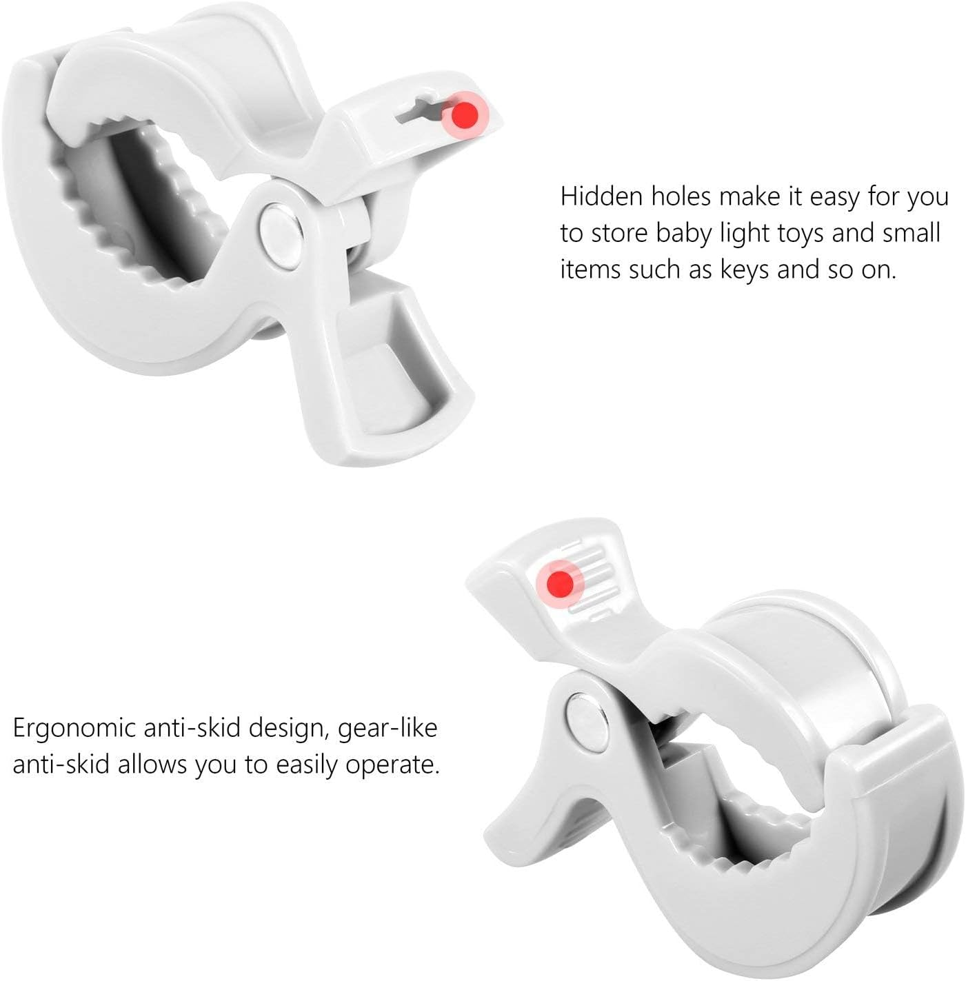 6 Pack Stroller Pegs Clips, Universal Buggy Pram Pegs to Hooks Muslin and Toys, Mosquito Net Clips, Sun Shade to Canopy, Car Seat Cover Clips, Pram Toy Holder, Nursing Cover Clip, Universal Fit image number 3