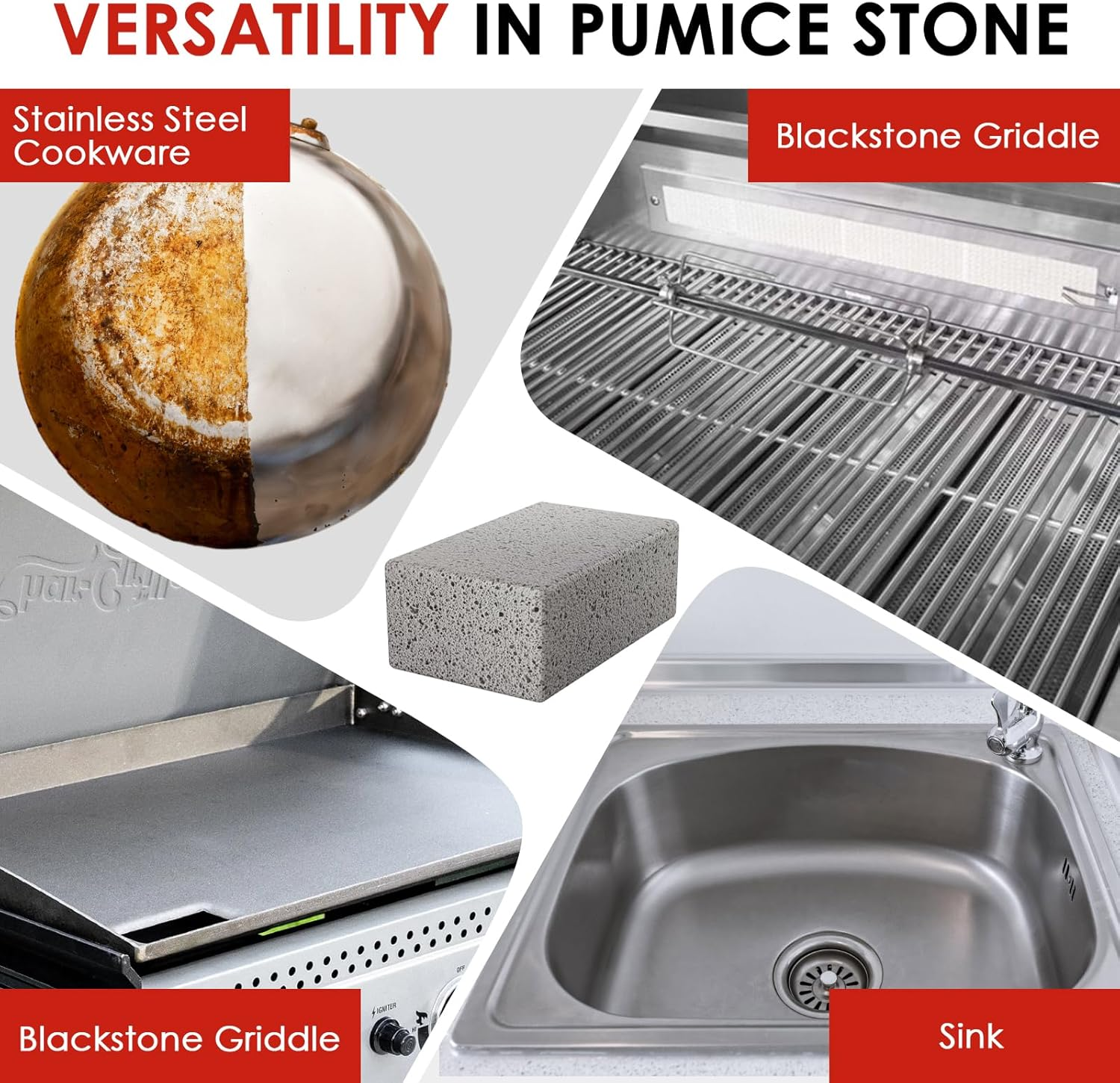 8 Pack Grill Griddle Cleaning Brick Block, Dense Griddle Bricks, Heavy Duty Grill Cleaning Stone Bricks for Removing BBQ Grills, Pool, Sink image number 2