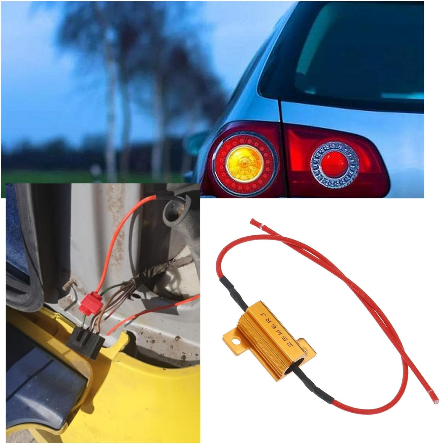 Emagtech 4PCS Load Resistor 25W 6Ohm LED Turn Signal Resistor Flasher Adaptor Flash Fix Error for LED Turn Signals LED Headlight Bulbs License Plate Light Fog Light DRL