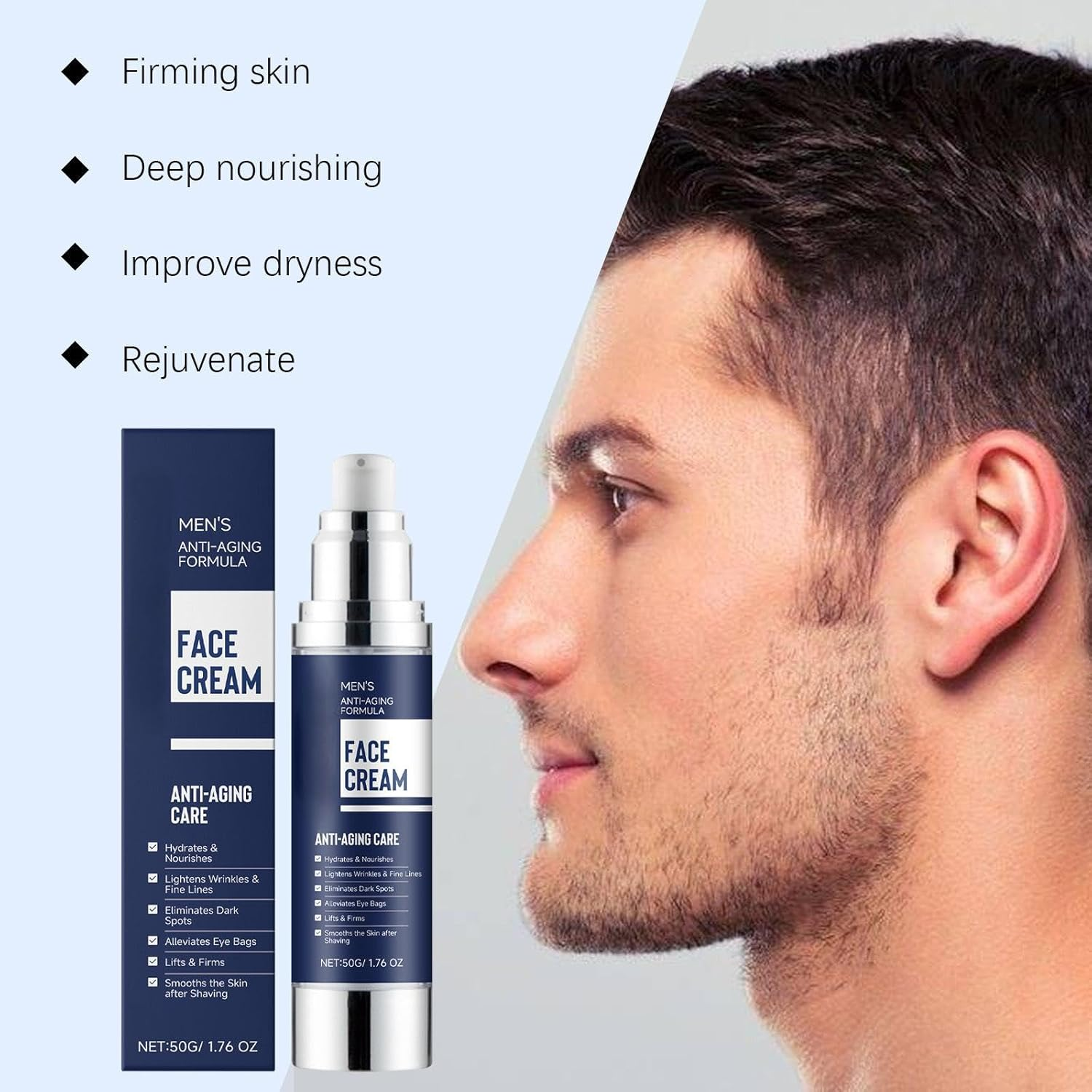 6-In-1 Men&rsquo;S Face Cream Anti-Aging Moisturizer Reduces Wrinkles, Dark Spots, Eye Bags, Dark Circles & Puffiness. Anti-Aging Moisturizer, Reduces Wrinklessoothes, Suitable for Day and Night Use (5PCS) image number 1