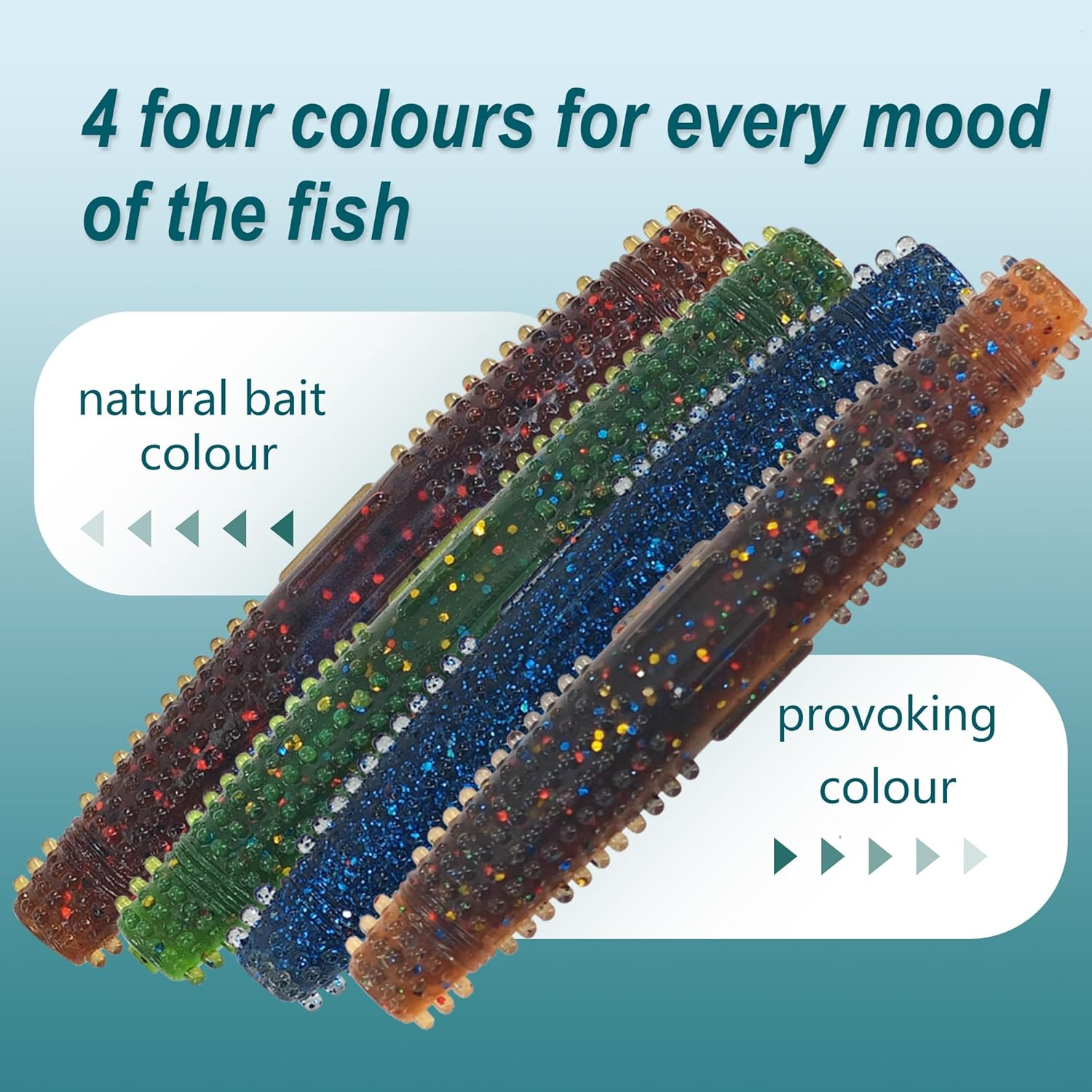 Keencatch Senko Worms for Bass Fishing, Wacky Worms, Reaction Lure, Soft Plastic Bait for Ned Rig, Fishing Lure Kit for Freshwater Bass image number 2