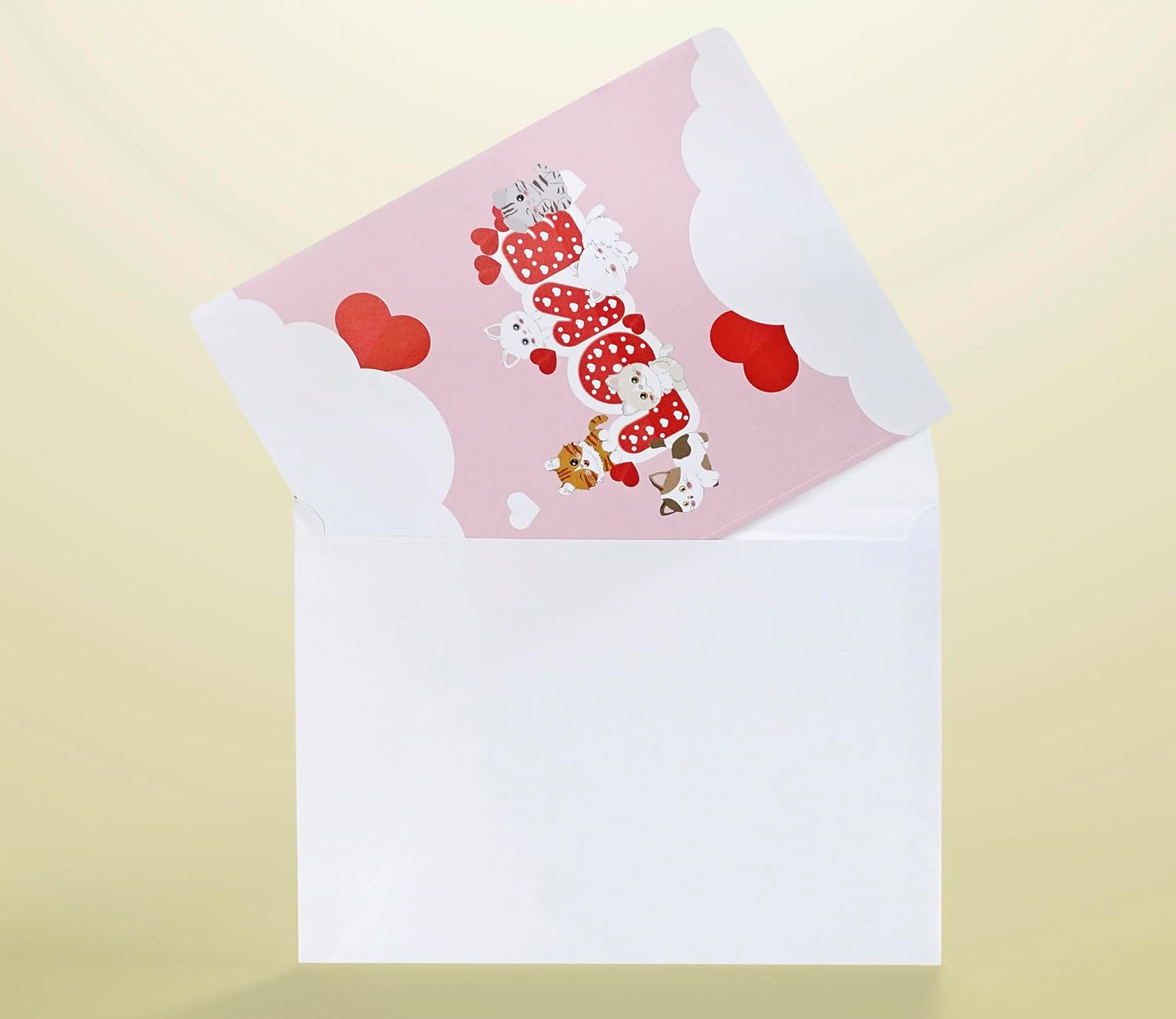 CUTPOPUP Love, Anniversary Card Pop Up, Valentines Day Card, Wedding, Engagement, 3D Greeting Card (Love Text with Cats) LO172AU1520