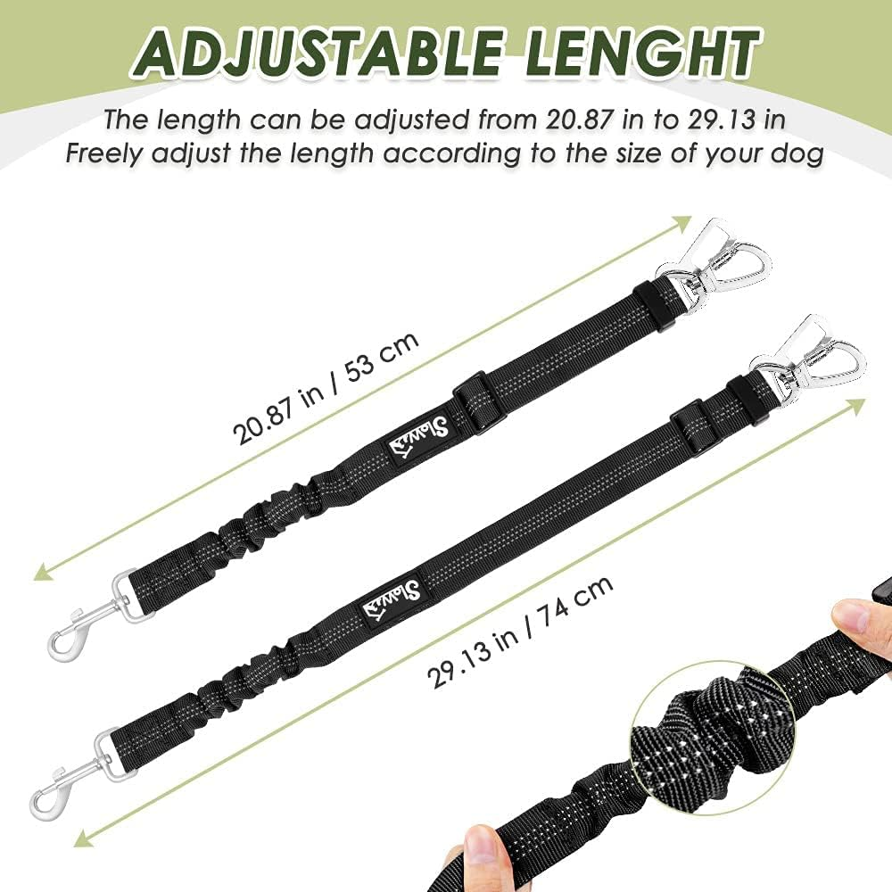 Slowton Dog Car Harness with Seat Belts, 2 in 1 Safety Adjustable Dog Seat Belts for Cars with Clip and Buckle, Breathable Mesh Pet Vest Harness Seatbelts with Secure Elastic Buffer for Travel image number 6