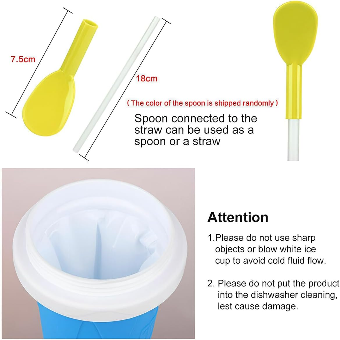 AIMALL Magic Quick Freeze Slushie Cup - Versatile Squeeze Milkshake & Ice Cream Maker for Refreshing Treats 4.1 X 8.3 Inches