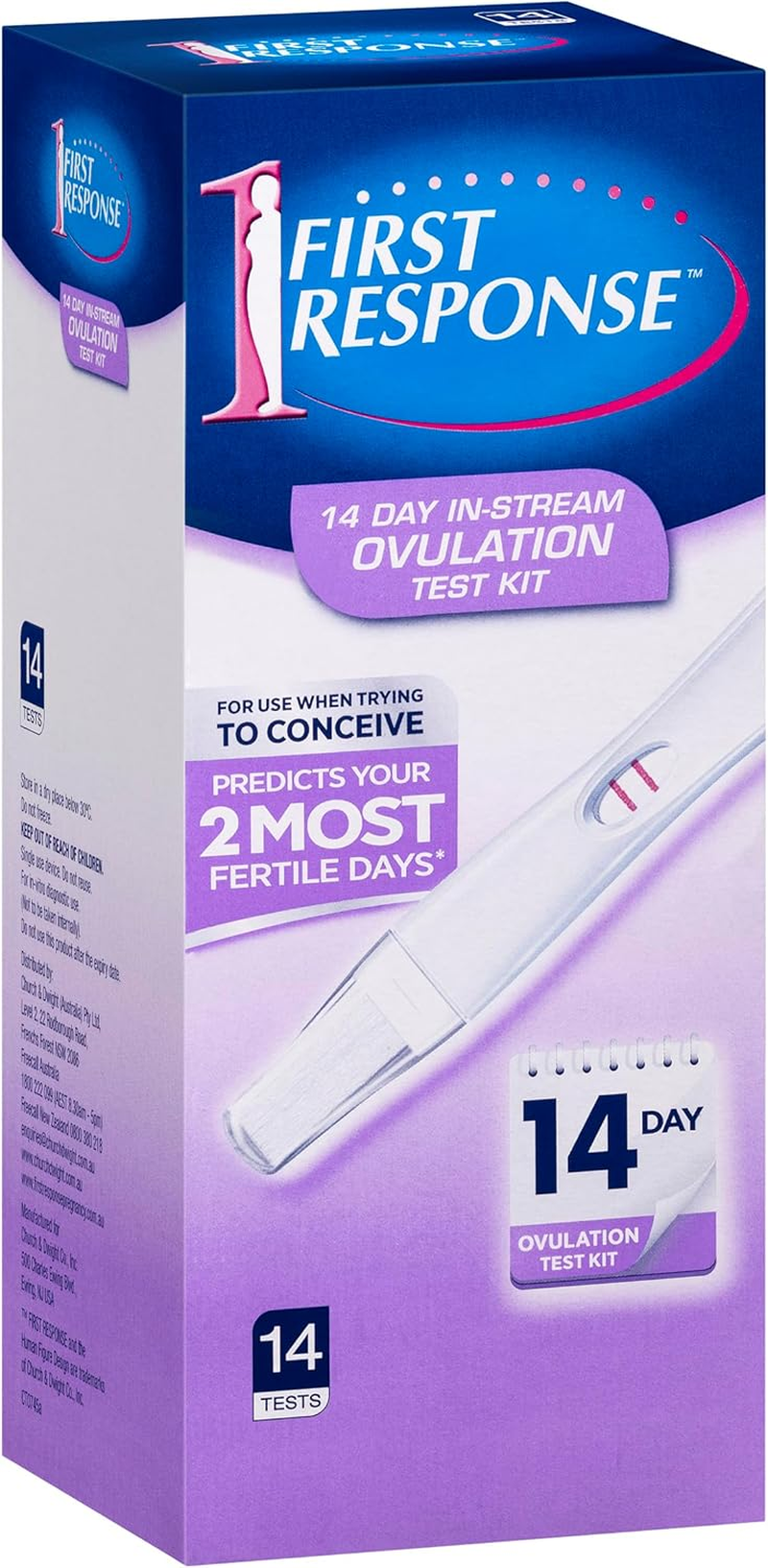 First Response 14 Day Instream Ovulation Test Kit - 99% Accurate - Easy to Read - Test at Any Time of the Day - Predicts Your Two Most Fertile Days - 14 Pack image number 6
