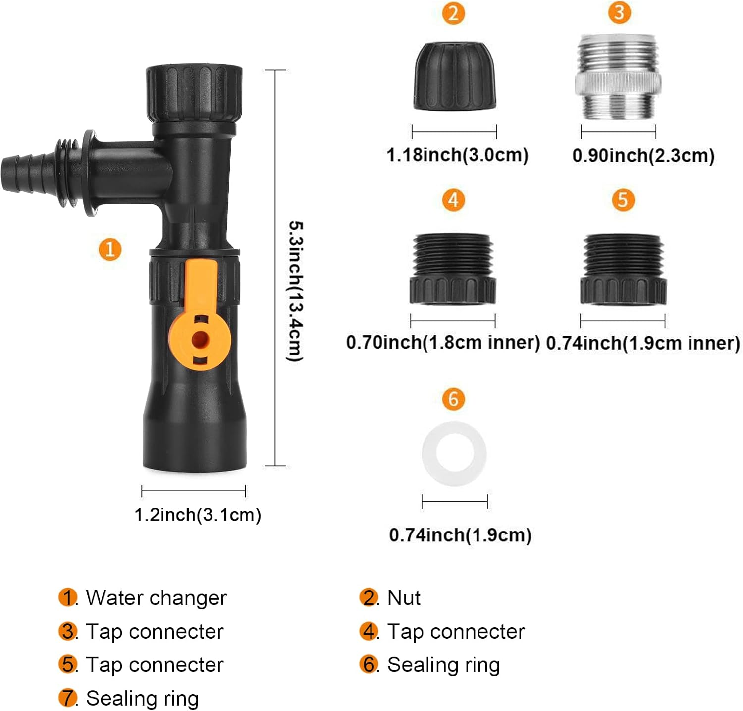 Tnfeeon Fish Tank Water Changer Faucet Connector Aquarium Water Changer with 2 Faucet Adapters image number 2