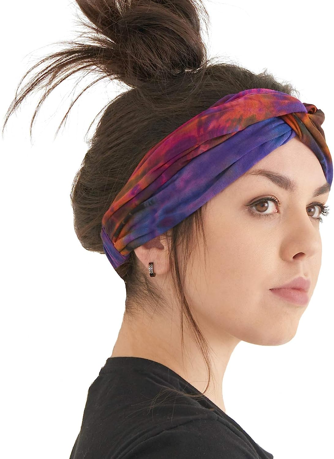 Women'S Boho Tie Dye Headband - Fashion Bandanas Turban Headwrap Twist Knot Hippie Hairband Hair Wrap D