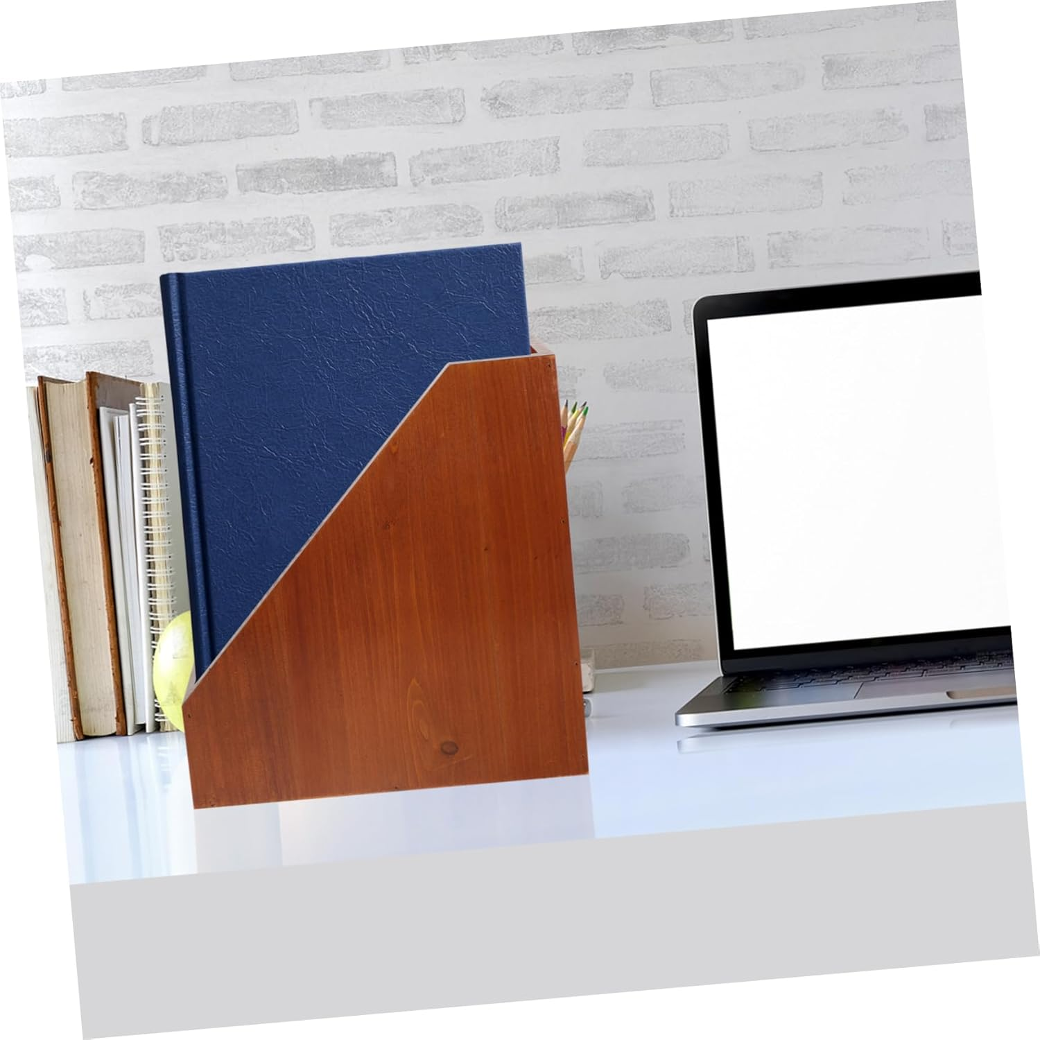 Parliky Rustic Wooden Desk Organizer Office Storage Wooden Box Desk Accessory for Women image number 3