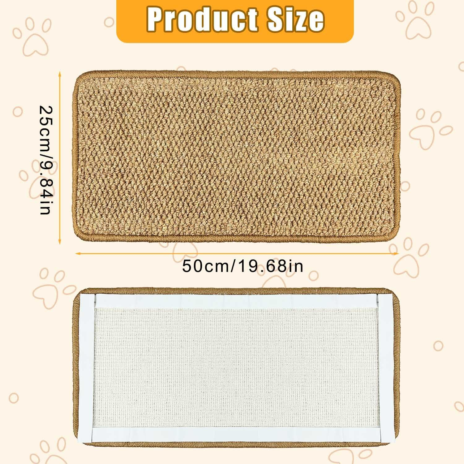 Wall Scratching Mat, 2 Pieces Cat Scratching Mat, 50 X 25 Cm, Natural Cat Scratching Mat, Wall, Free from Chemicals, Sisal Carpet, Cats, Cat Scratching Mat for Sofas, Wall and Bed image number 5