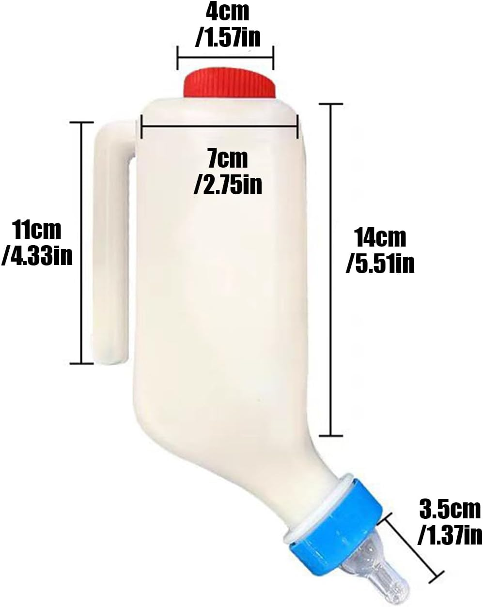 2PCS Lamb Feeding Bottle, 500/800ML Goat Calf Feeding Teats Bottles with Hand Grip, Sheep Feedings Bottles, Lamb Milk Feeder Bottle with Nipple for Dogs, Cow, Sheep image number 4