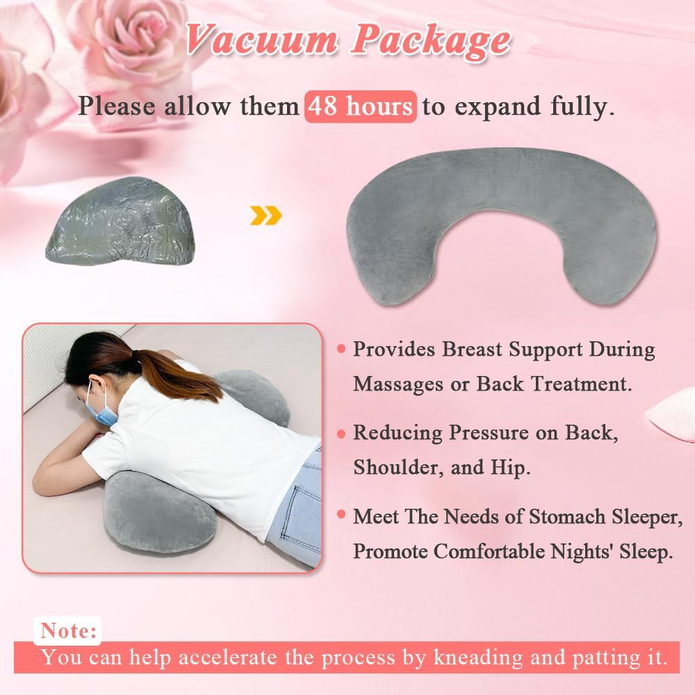 Breast Pillow for Massage Table Massage Breast Bolster Pillow for Sleeping Massage Wedge Bolster Stomach Sleepers Chest Pillow Breast Support Pillow Feminine Massage Pad for Spa Salon image number 1