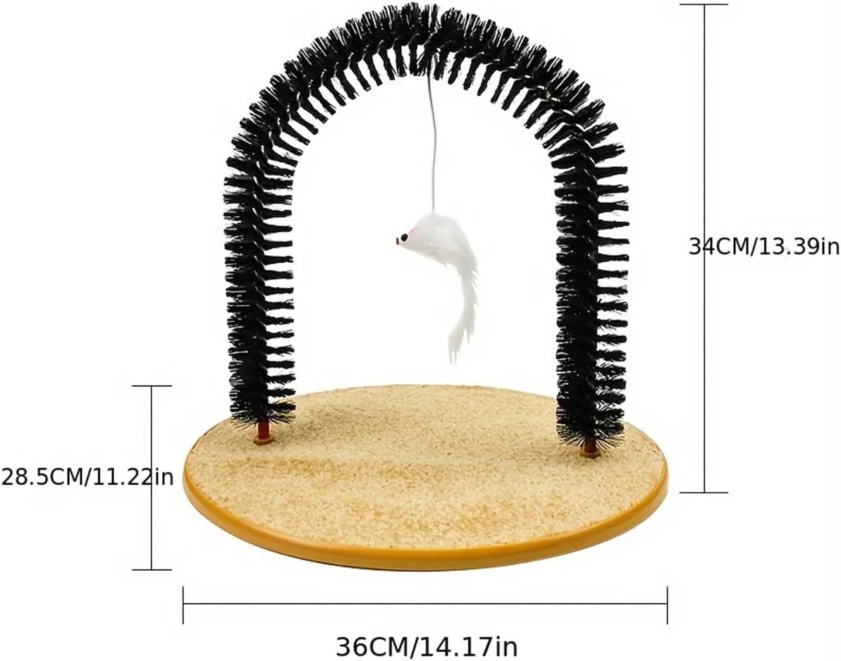 AIMALL Cat Grooming Arch, Pet Scrub and Tickle Device with Brush, Arch-Type Cat Scrubbing Tool, Multi-Functional Pet Care Accessory, 14.17X11.22 Inches image number 4