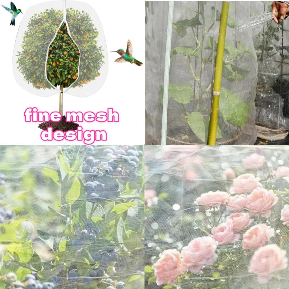 Fruit Tree Netting， Plant Cover with Drawstring | Lightweight Gnat-Proof Tree Netting for Outdoors, Patio, Backyard, Landscaping, Garden, Farm image number 5