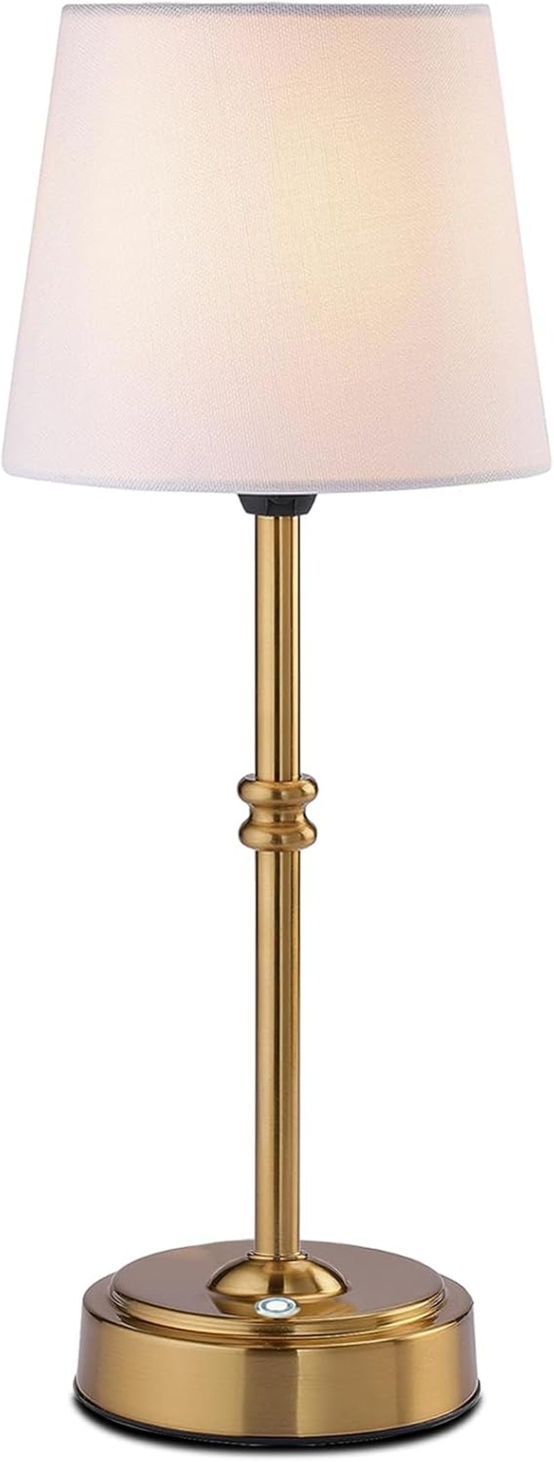 Cordless Table Lamp, 16" Fabric Shade Desk Lamp with 3-Level Brightness, 5200Mah Portable Battery Operated Desk Lamp for Bedroom Office Restaurants Bars image number 3