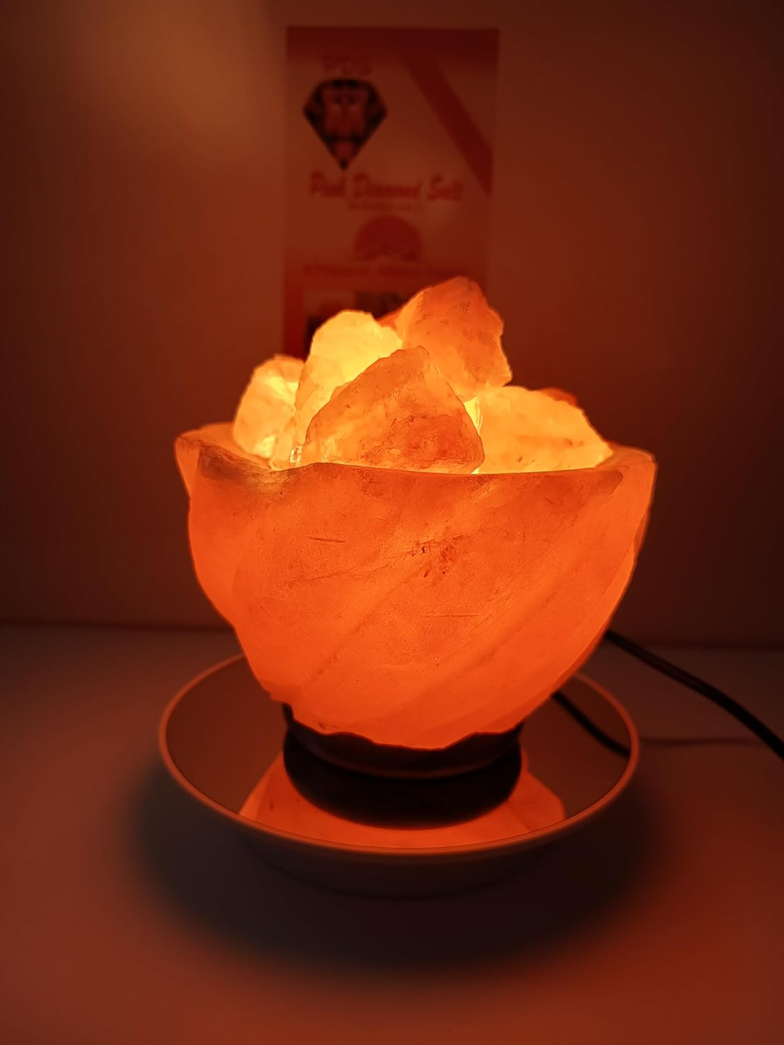 4-5 KG Himalayan Premium Dragon Fire Bowl Salt Lamp 100% Authentic, Beautifully Hand Crafted Dragon Fire Bowl Salt Lamp Comes with Complete Electric Fitting image number 5